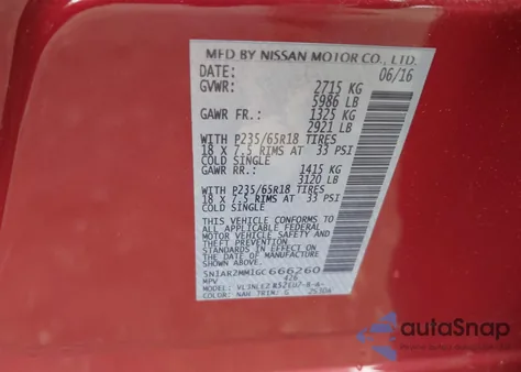 2016 Nissan Pathfinder Sv from USA, damaged, VIN 5N1AR2MM1GC666260